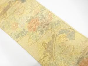 佐賀錦　組紐に花模様織り出し袋帯